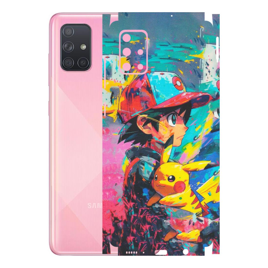Samsung A/S Series Phone Skins (All Models) - Ash & Pikachu - Matte Finish (M-26) Samsung Galaxy A71