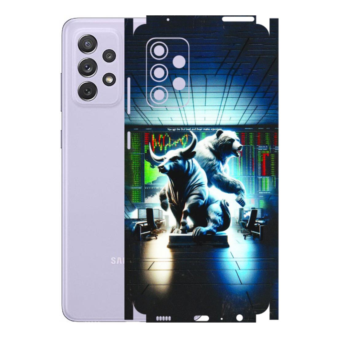 Samsung A/S Series Phone Skins (All Models) - Stock Market Sensex Bear vs Bulls - 3D Embossed Finish (L-15) Samsung Galaxy A72