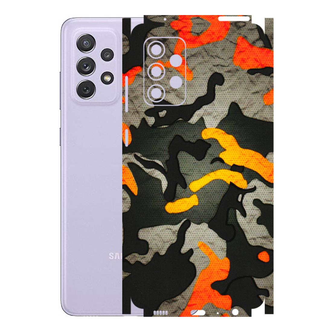Samsung A/S Series Phone Skins (All Models) - Orange Camouflage - 3D Embossed Finish (L-204) Samsung Galaxy A72