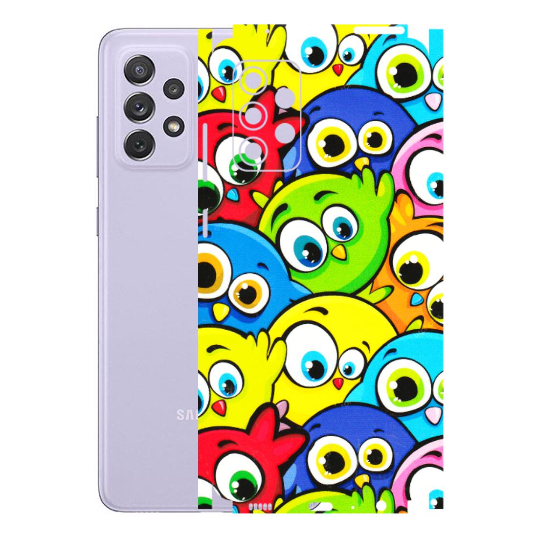 Samsung A/S Series Phone Skins (All Models) - Cute Fluffy Birds - 3D Embossed Finish (L-213) Samsung Galaxy A72