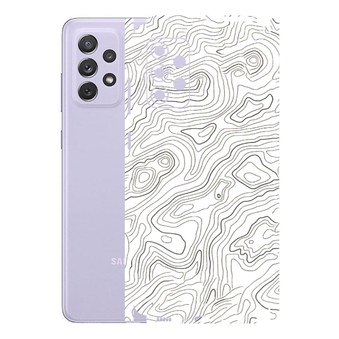 Samsung A/S Series Phone Skins (All Models) - White Black Swirls - 3D Embossed Finish (L-219) Samsung Galaxy A72