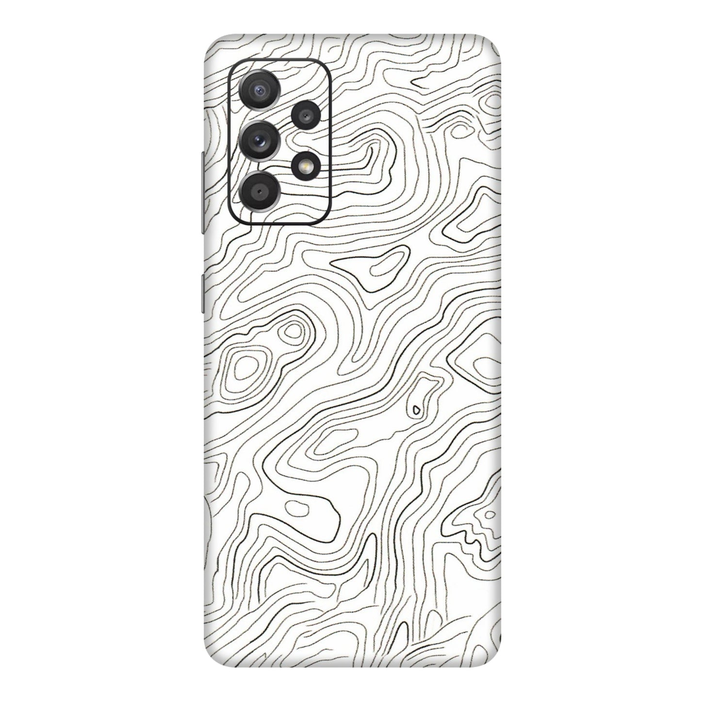 Samsung A/S Series Phone Skins (All Models) - White Black Swirls - 3D Embossed Finish (L-219) Samsung Galaxy A72
