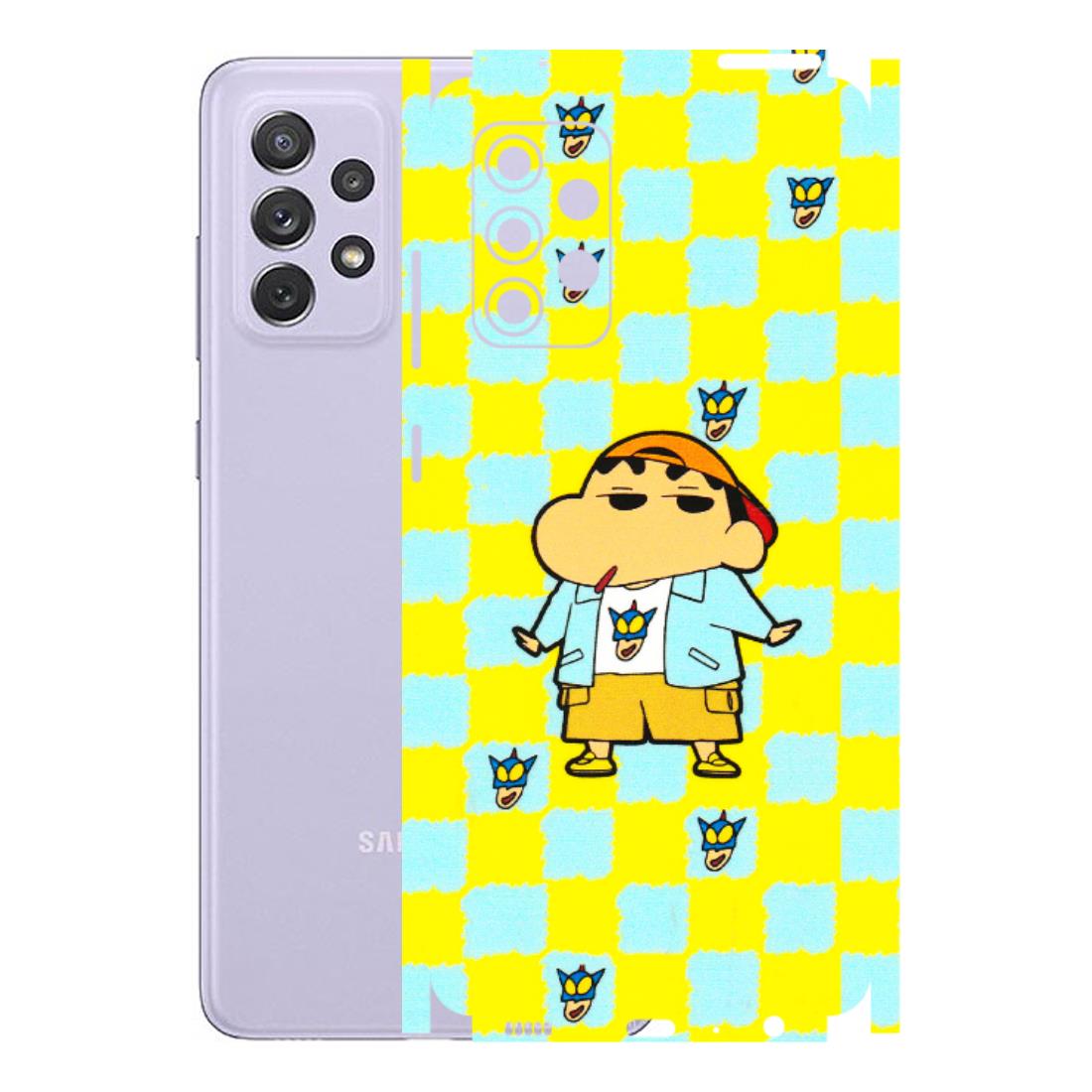 Samsung A/S Series Phone Skins (All Models) - Yellow Blue Shinchan Cute - 3D Embossed Finish (L-221) Samsung Galaxy A72