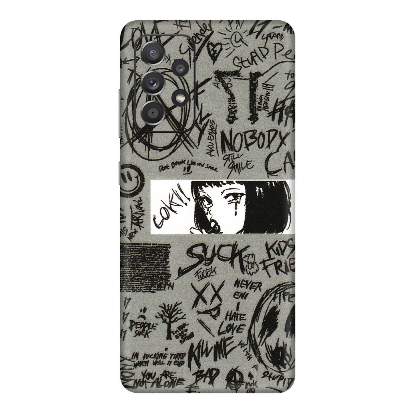 Samsung A/S Series Phone Skins (All Models) - Never Have Love Anime - 3D Embossed Finish (L-260) Samsung Galaxy A72
