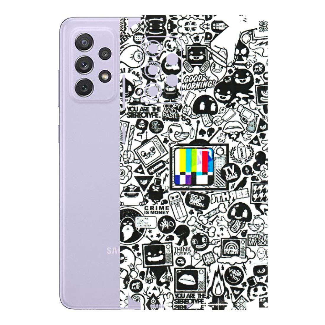 Samsung A/S Series Phone Skins (All Models) - Doodles Positive Art - 3D Embossed Finish (L-263) Samsung Galaxy A72