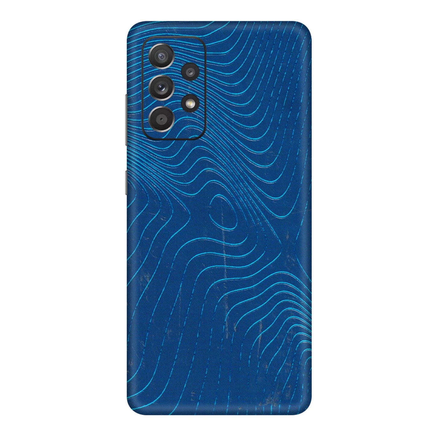 Samsung A/S Series Phone Skins (All Models) - Abstract Blue Line Map - 3D Embossed Finish (L-272) Samsung Galaxy A72