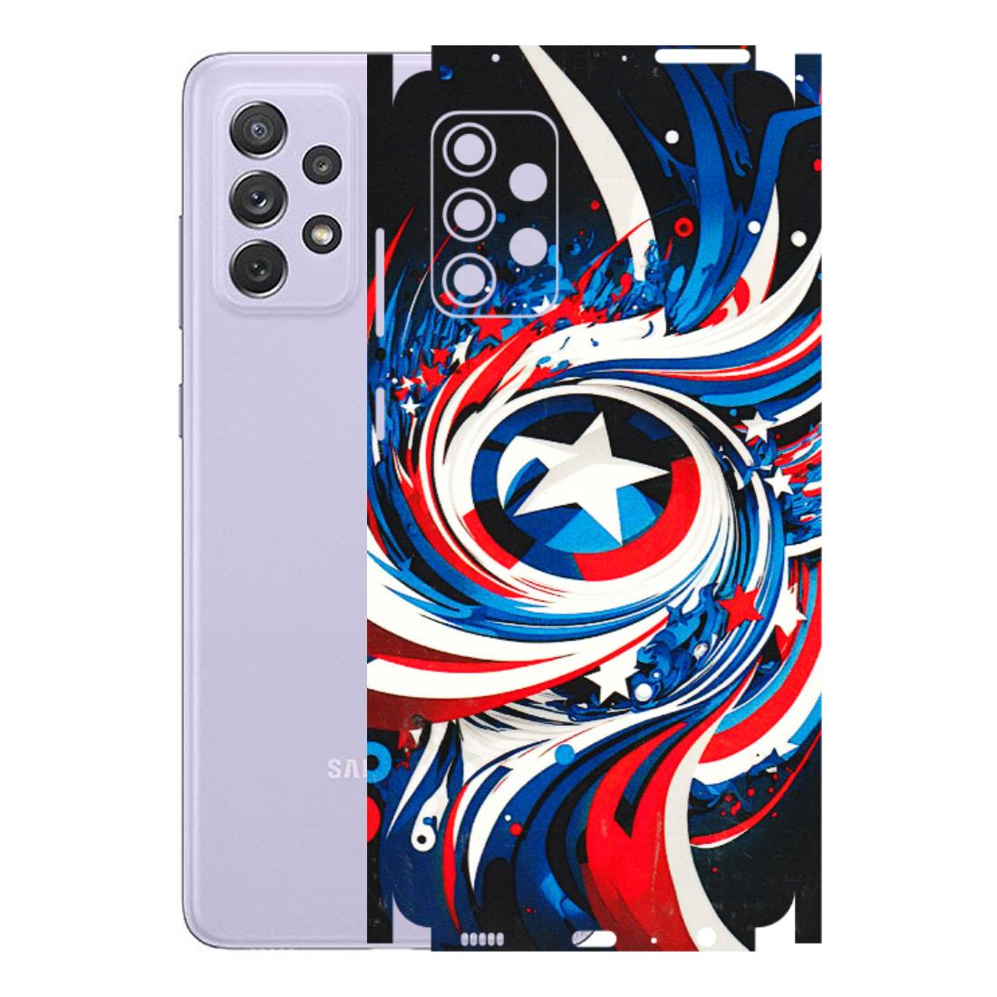 Samsung A/S Series Phone Skins (All Models) - Captain America Logo - 3D Embossed Finish (L-307) Samsung Galaxy A72
