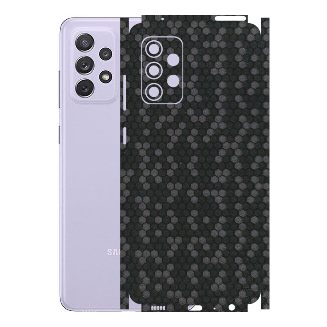 Samsung A/S Series Phone Skins (All Models) - Black Grey Honeycomb Sober - 3D Embossed Finish (L-85) Samsung Galaxy A72