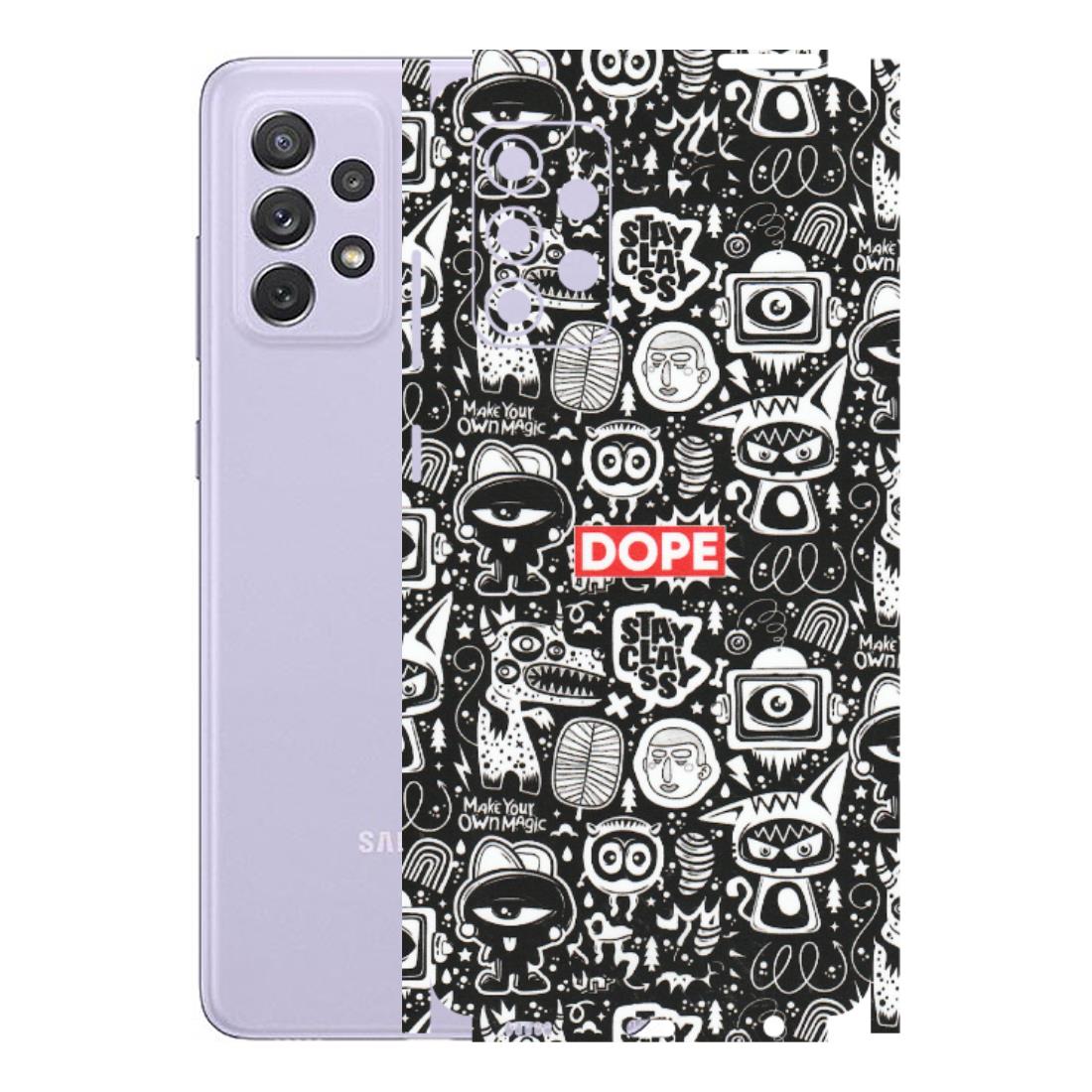 Samsung A/S Series Phone Skins (All Models) - Dope Stay Classy Black Doodles - Matte Finish (M-126) Samsung Galaxy A72