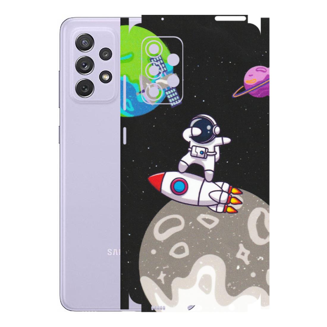 Samsung A/S Series Phone Skins (All Models) - Astronaut Vibing Toon Running - Matte Finish (M-39) Samsung Galaxy A72