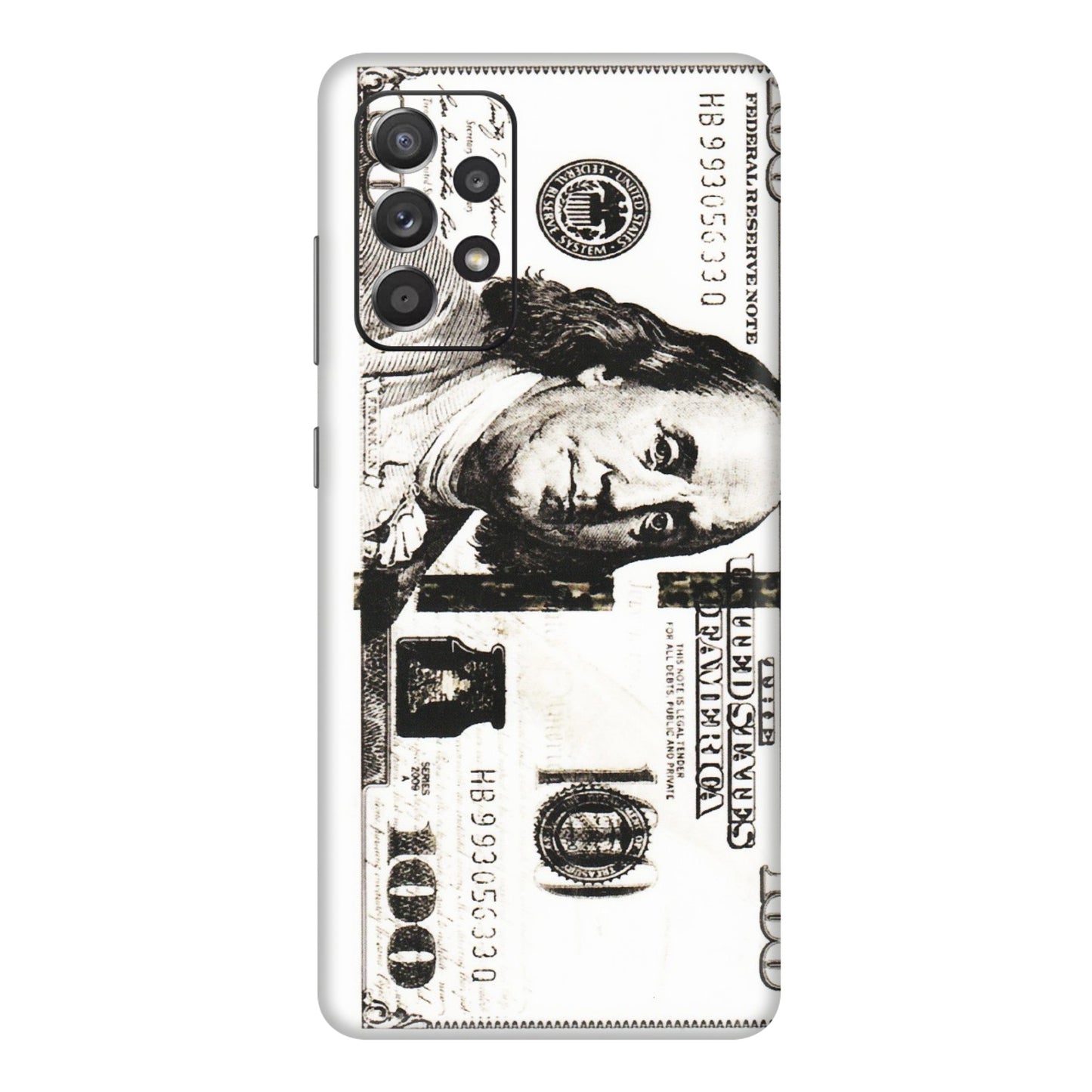 Samsung A/S Series Phone Skins (All Models) - 100 Dollar Currency - Transparent Finish (T-01) Samsung Galaxy A72