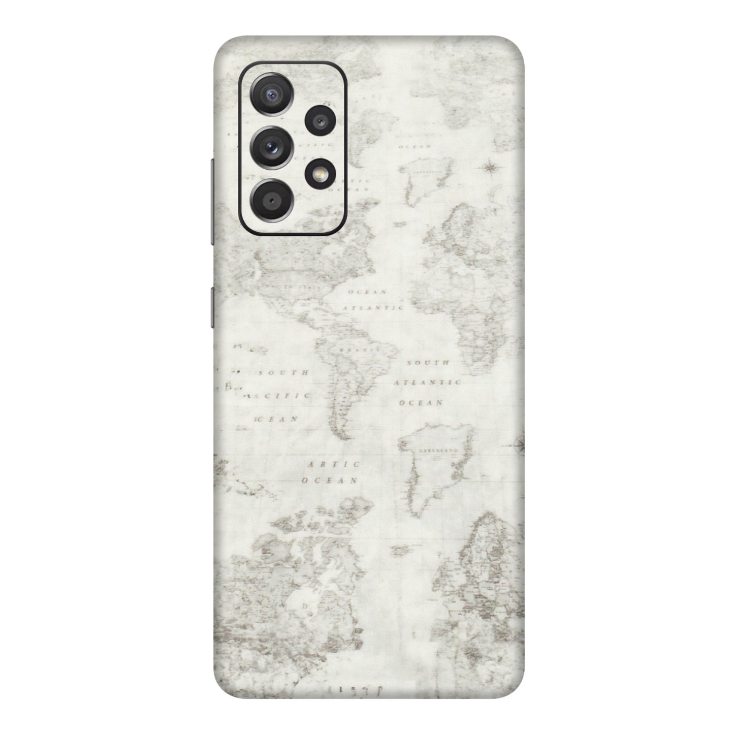 Samsung A/S Series Phone Skins (All Models) - World Travel Map - Transparent Finish (T-04) Samsung Galaxy A72