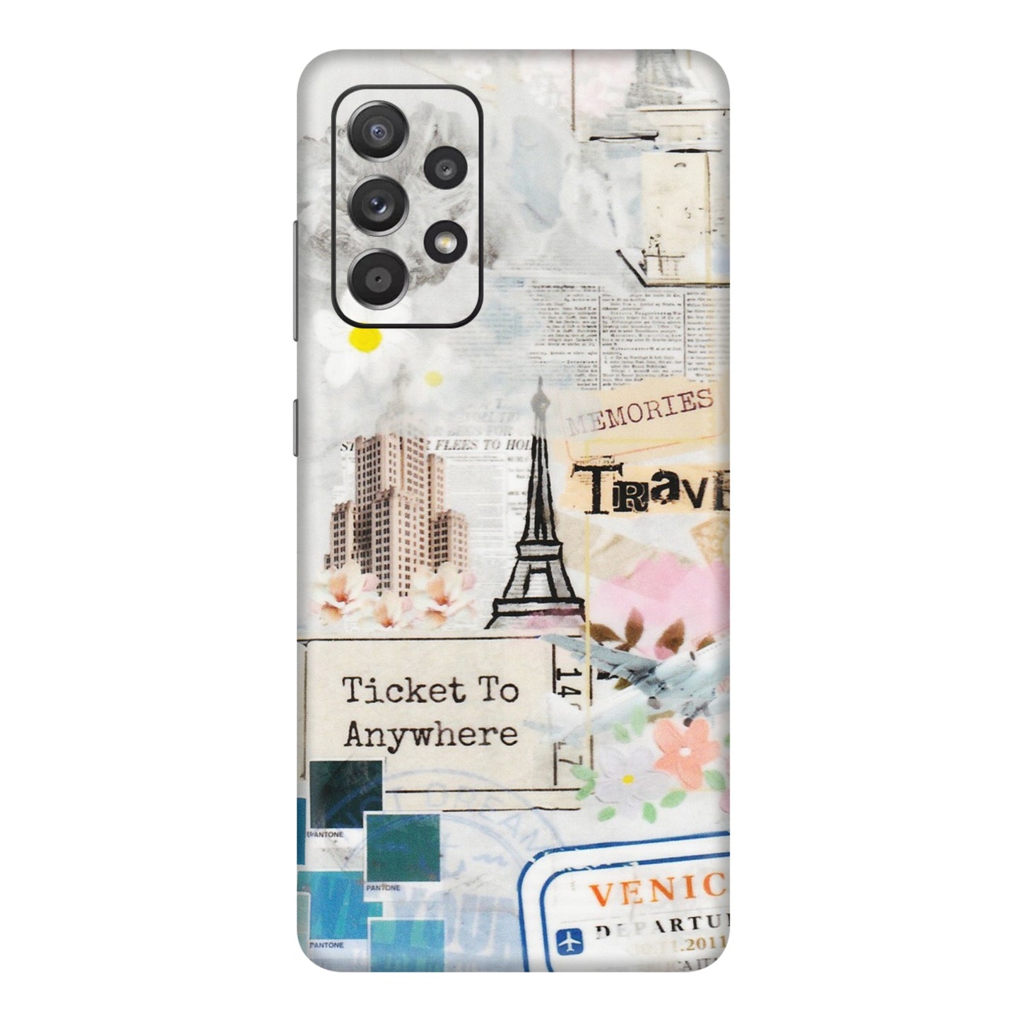 Samsung A/S Series Phone Skins (All Models) - Travel Memories - Transparent Finish (T-09) Samsung Galaxy A72