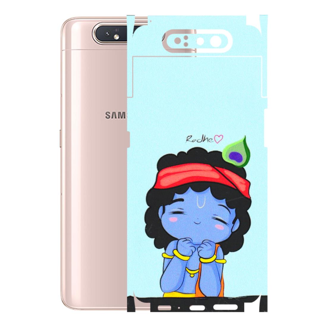 Samsung A/S Series Phone Skins (All Models) - Radhe Radhe Cute Toon - 3D Embossed Finish (L-05) Samsung Galaxy A80
