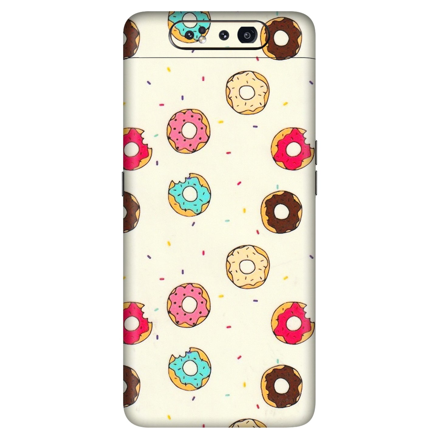 Samsung A/S Series Phone Skins (All Models) - Mini Donuts Doodle Art - 3D Embossed Finish (L-122) Samsung Galaxy A80