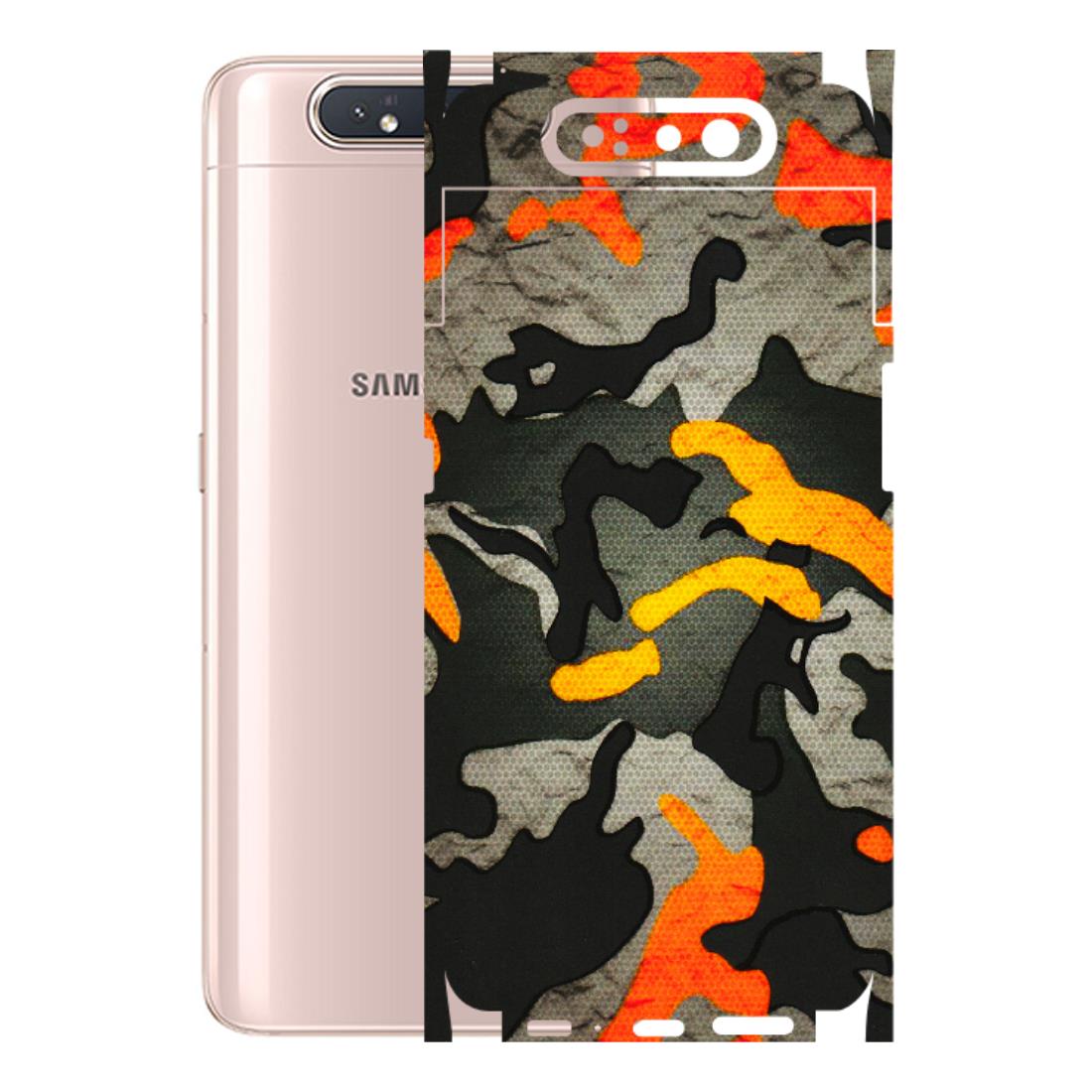 Samsung A/S Series Phone Skins (All Models) - Orange Camouflage - 3D Embossed Finish (L-204) Samsung Galaxy A80