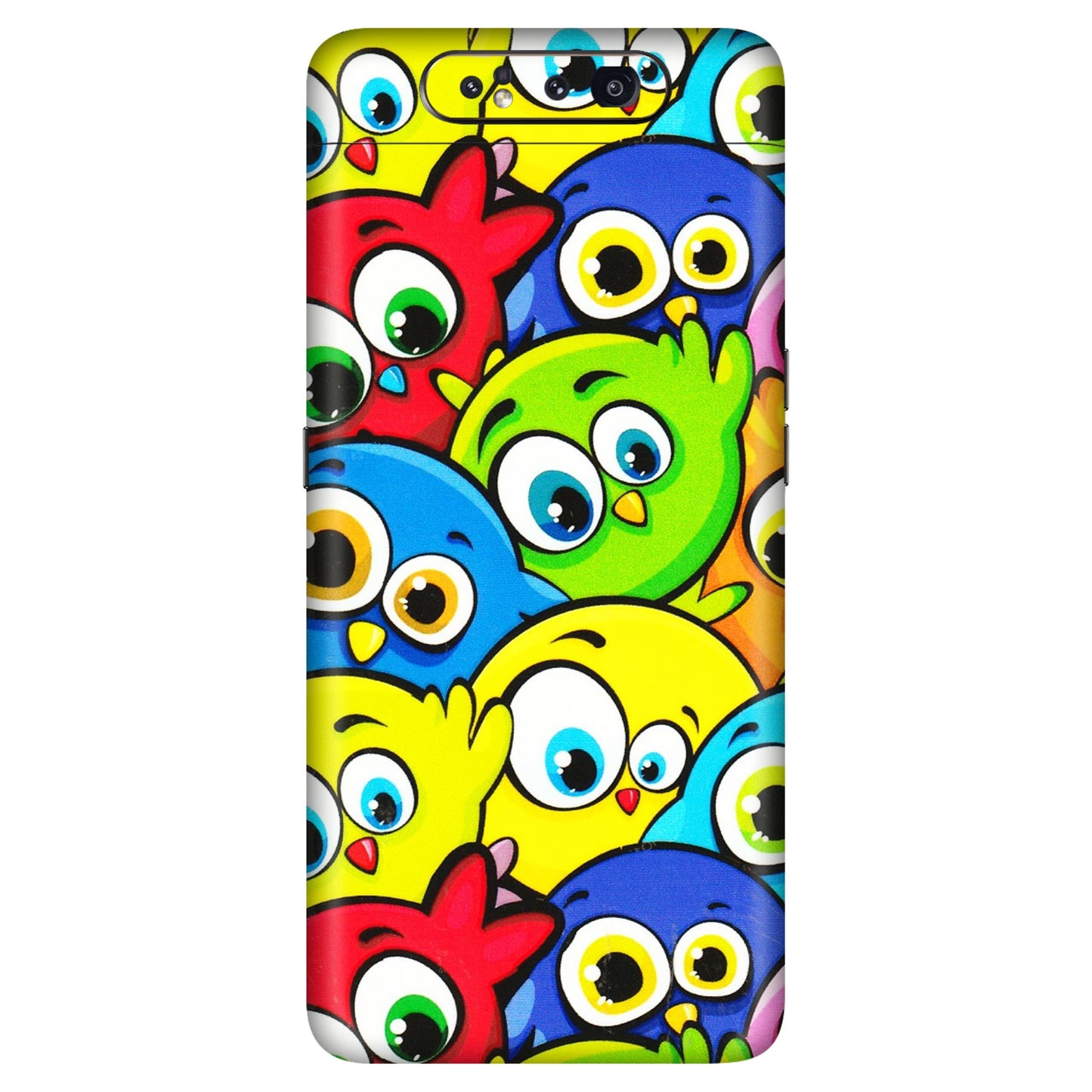 Samsung A/S Series Phone Skins (All Models) - Cute Fluffy Birds - 3D Embossed Finish (L-213) Samsung Galaxy A80