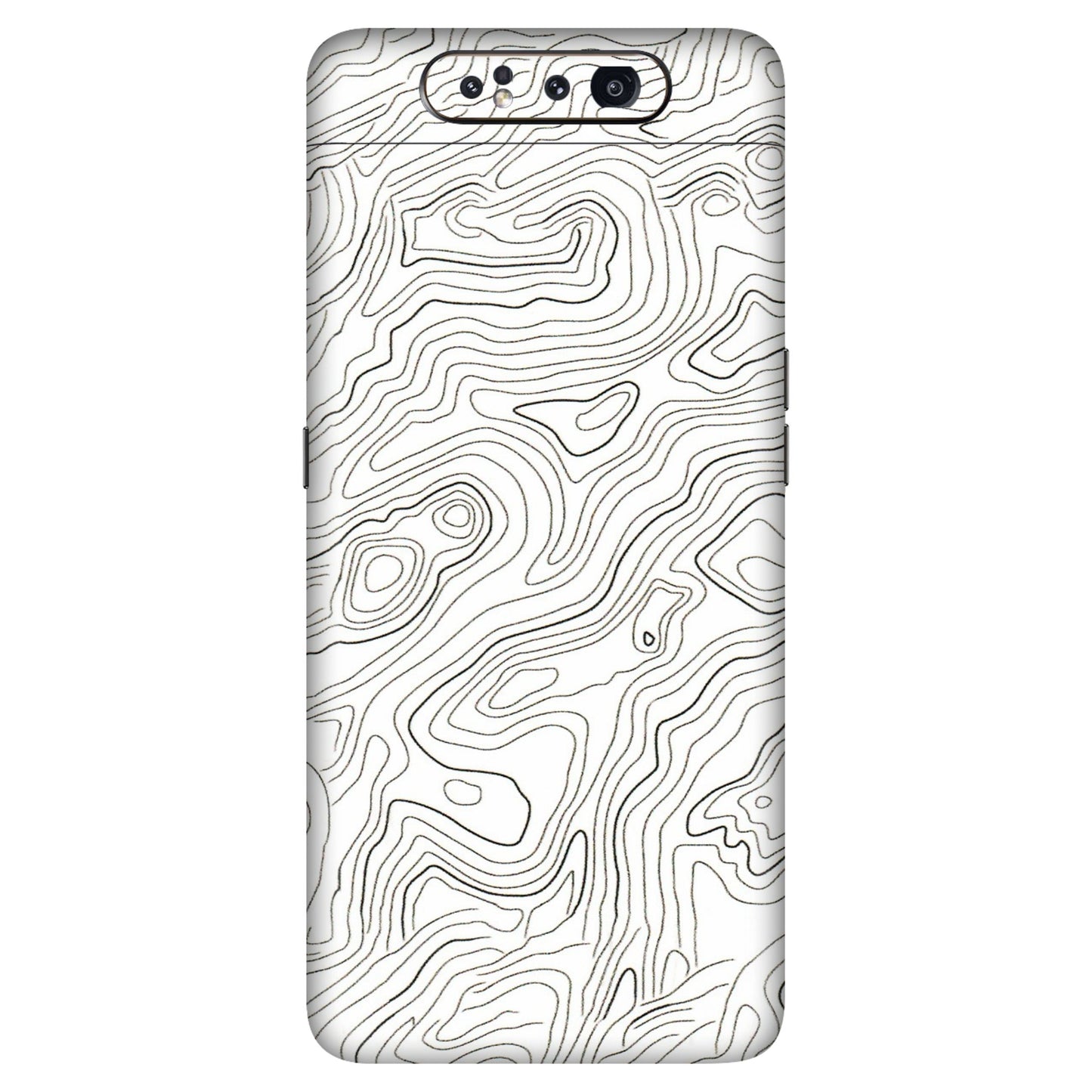 Samsung A/S Series Phone Skins (All Models) - White Black Swirls - 3D Embossed Finish (L-219) Samsung Galaxy A80