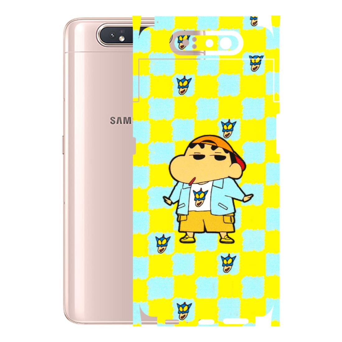 Samsung A/S Series Phone Skins (All Models) - Yellow Blue Shinchan Cute - 3D Embossed Finish (L-221) Samsung Galaxy A80