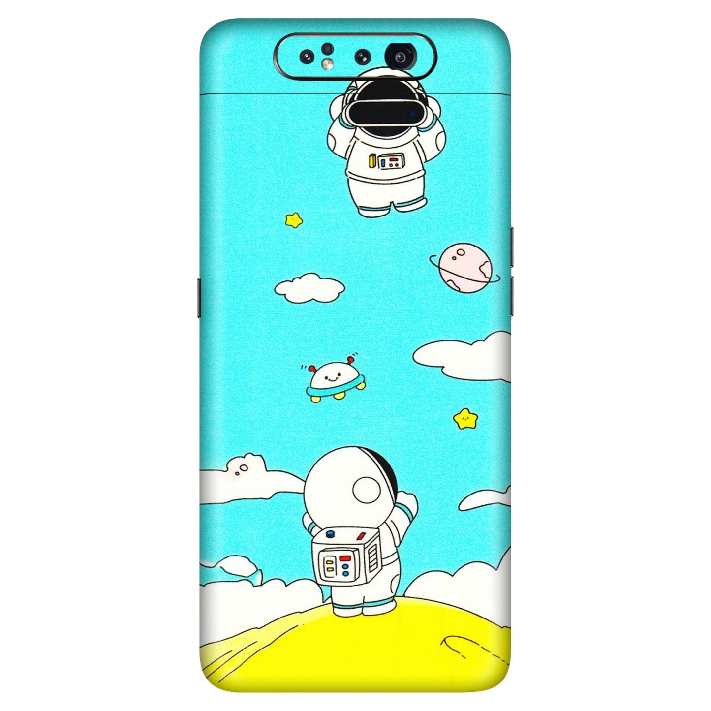 Samsung A/S Series Phone Skins (All Models) - Blue Skies Astro Float - 3D Embossed Finish (L-230) Samsung Galaxy A80