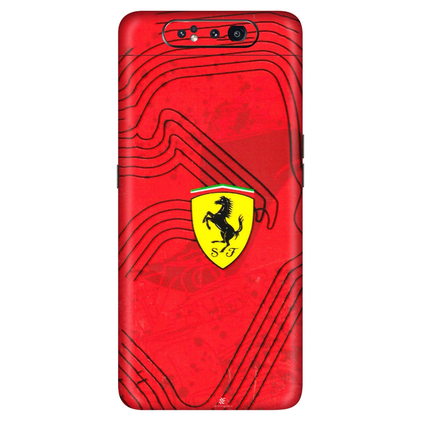 Samsung A/S Series Phone Skins (All Models) - Red Ferrari Logo Stylish - 3D Embossed Finish (L-238) Samsung Galaxy A80