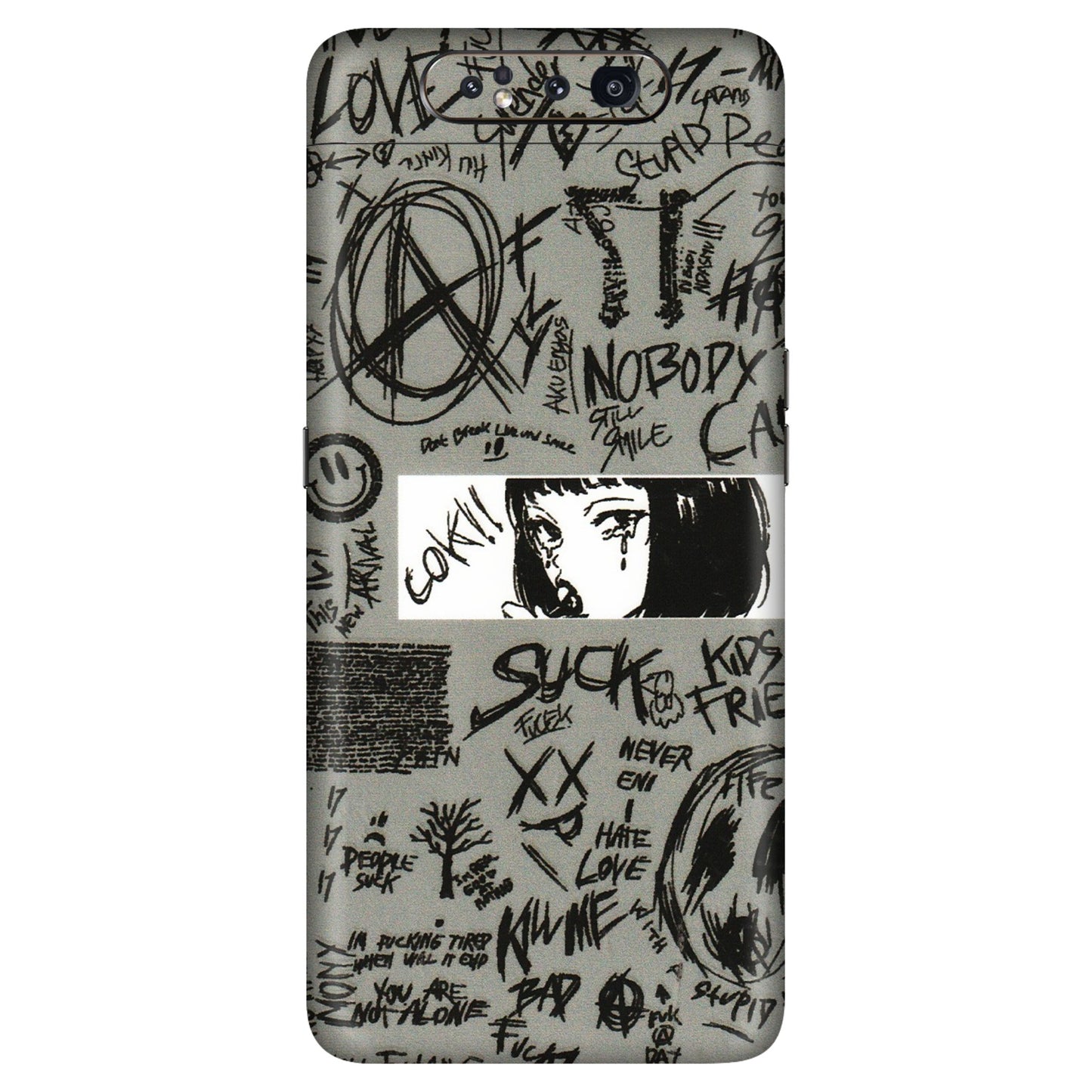 Samsung A/S Series Phone Skins (All Models) - Never Have Love Anime - 3D Embossed Finish (L-260) Samsung Galaxy A80