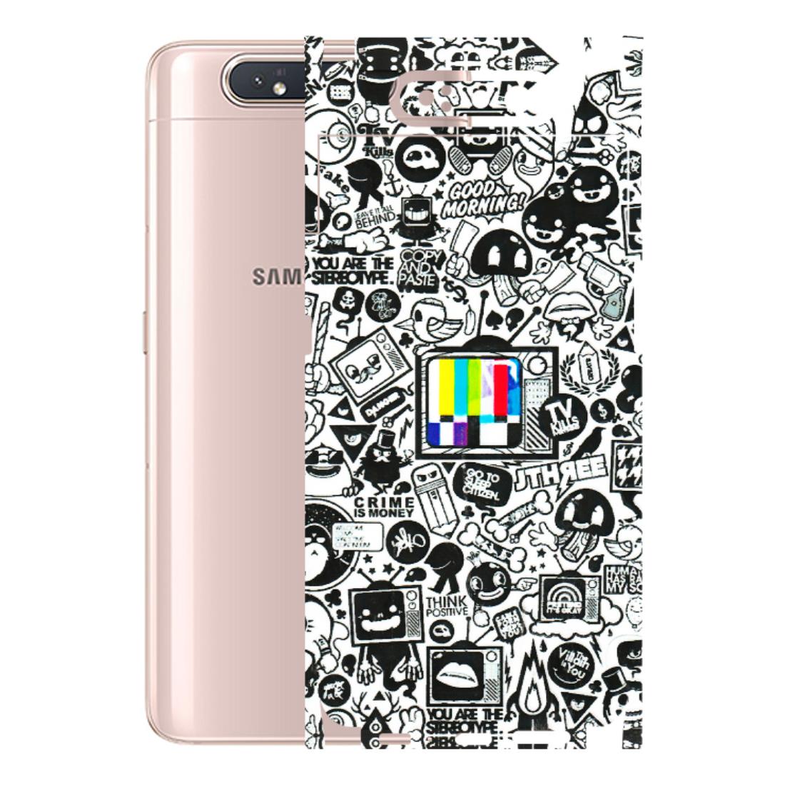 Samsung A/S Series Phone Skins (All Models) - Doodles Positive Art - 3D Embossed Finish (L-263) Samsung Galaxy A80