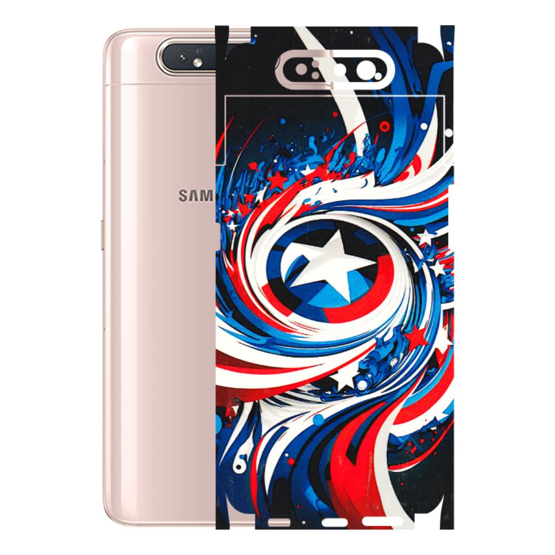 Samsung A/S Series Phone Skins (All Models) - Captain America Logo - 3D Embossed Finish (L-307) Samsung Galaxy A80