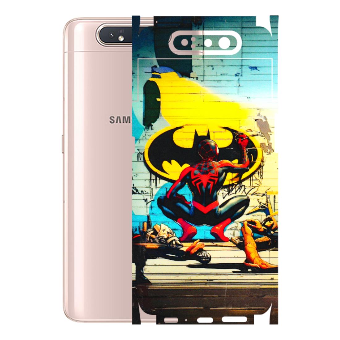 Samsung A/S Series Phone Skins (All Models) - New Spiderman Bat Logo - 3D Embossed Finish (L-309) Samsung Galaxy A80