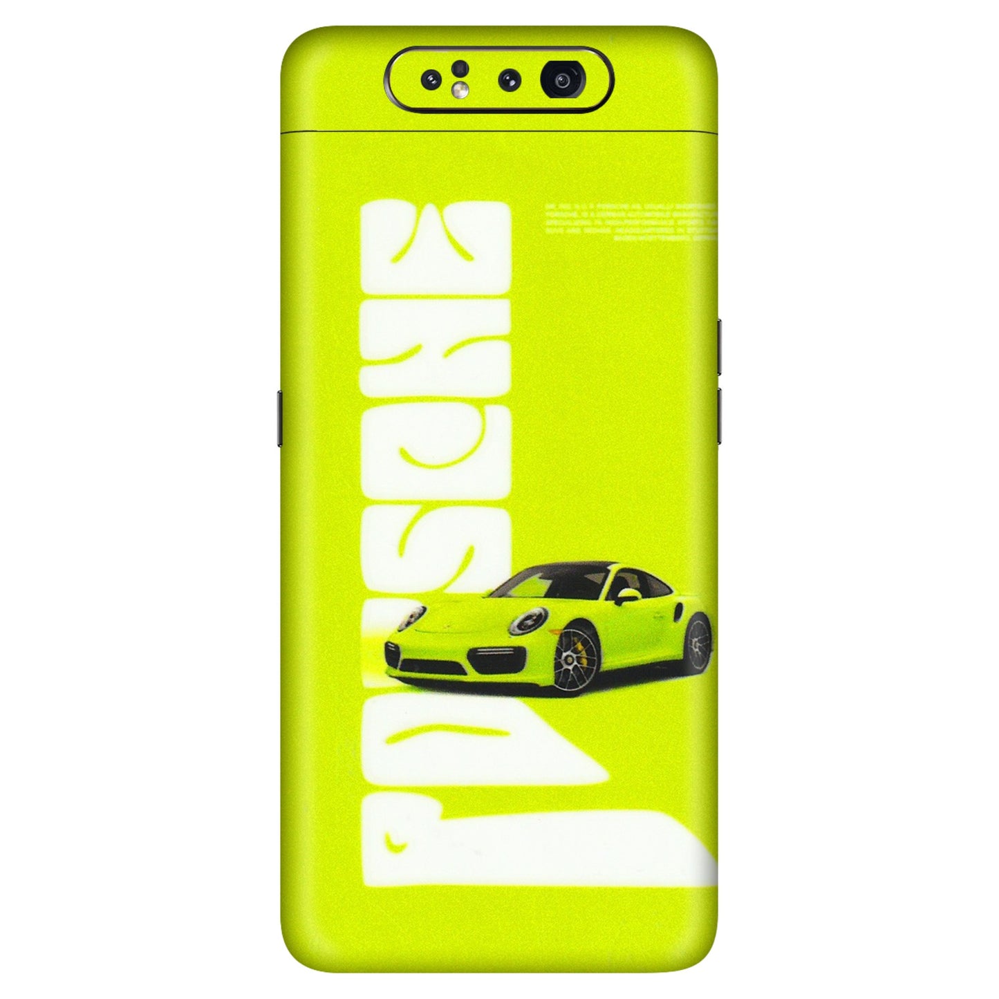 Samsung A/S Series Phone Skins (All Models) - Lime Green Porche - 3D Embossed Finish (L-30) Samsung Galaxy A80