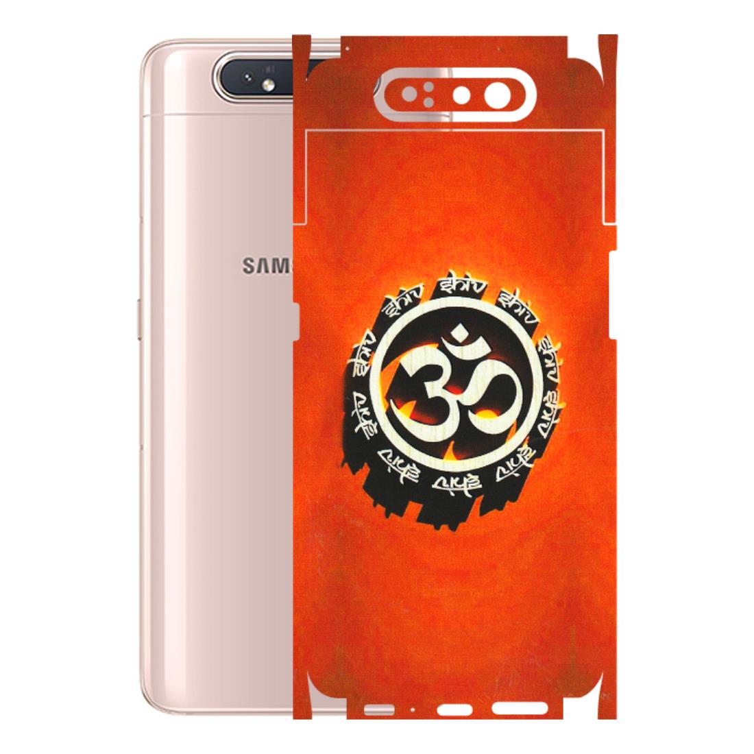 Samsung A/S Series Phone Skins (All Models) - Aum Shiv Orange - 3D Embossed Finish (L-32) Samsung Galaxy A80