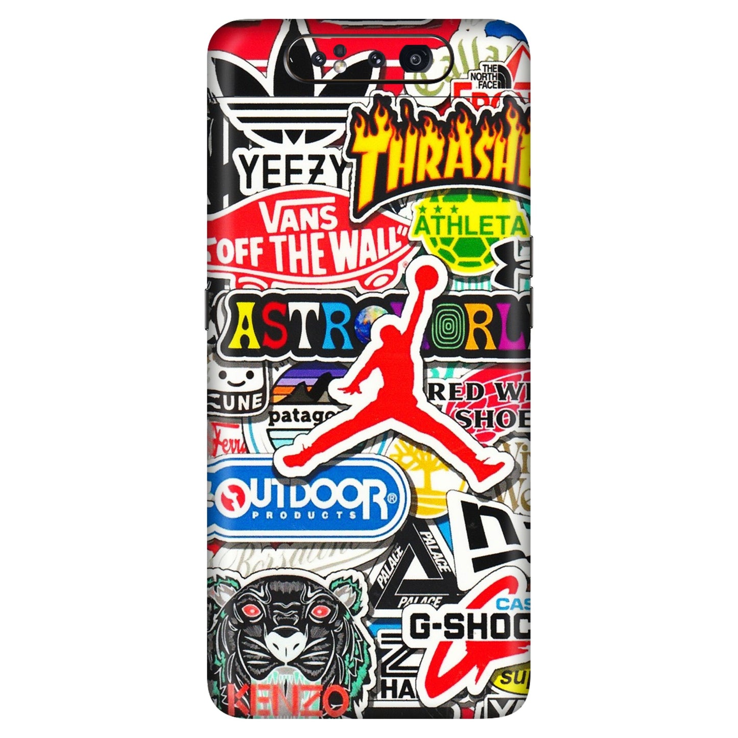 Samsung A/S Series Phone Skins (All Models) - Multi Brands Sticker Graffiti - 3D Embossed Finish (L-37) Samsung Galaxy A80