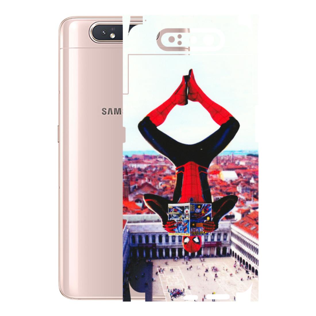 Samsung A/S Series Phone Skins (All Models) - Spiderman Hanging - 3D Embossed Finish (L-53) Samsung Galaxy A80