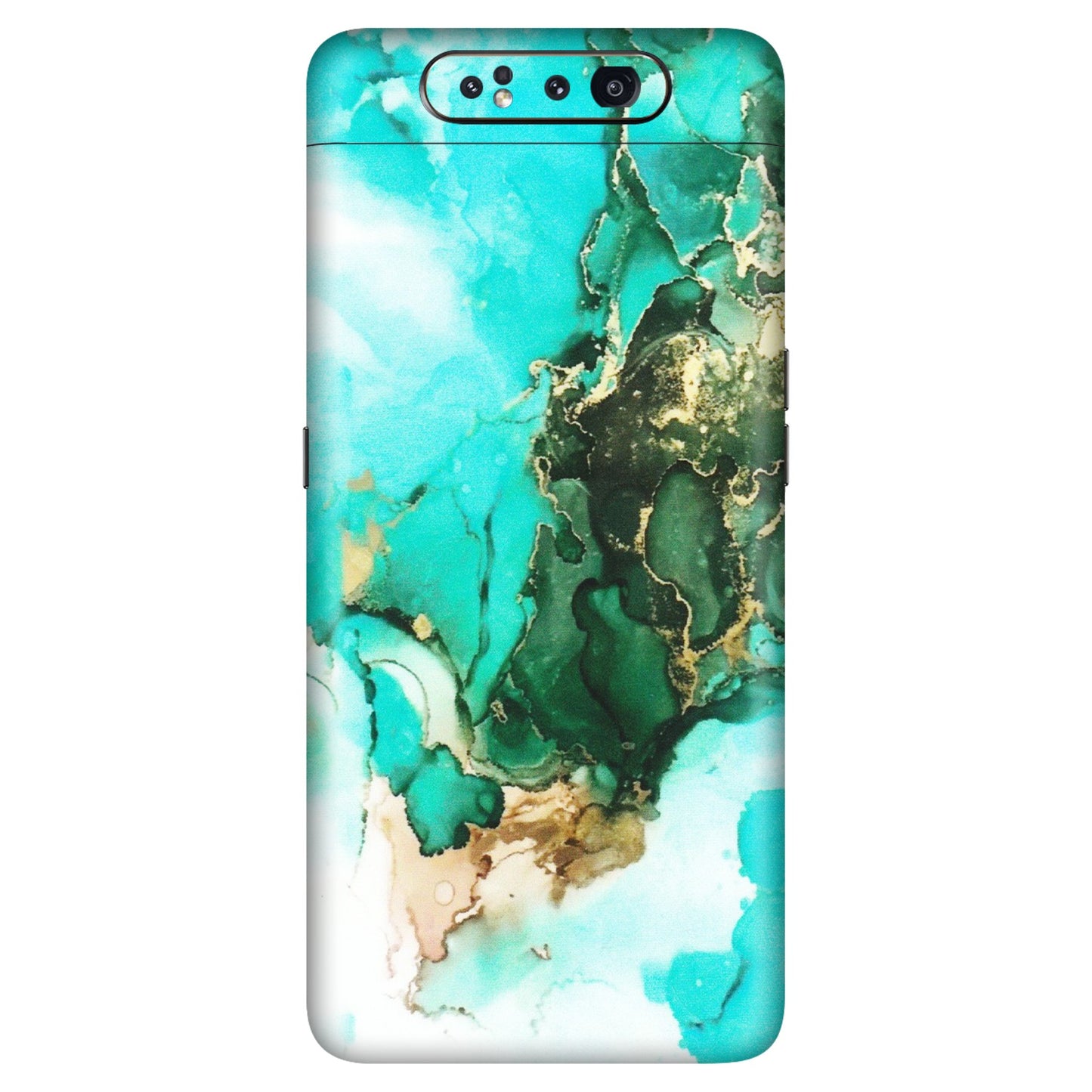 Samsung A/S Series Phone Skins (All Models) - The Blue Gold Marble - Matte Finish (M-124) Samsung Galaxy A80