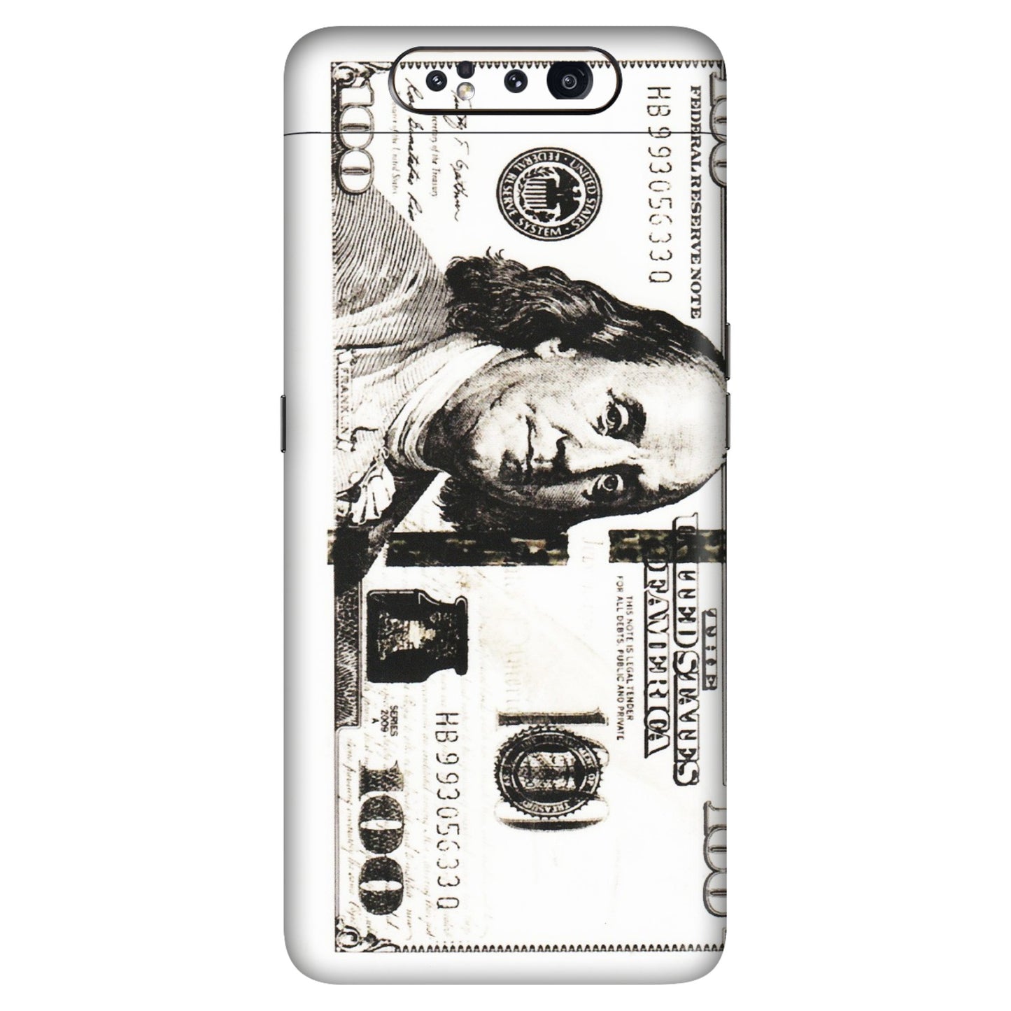 Samsung A/S Series Phone Skins (All Models) - 100 Dollar Currency - Transparent Finish (T-01) Samsung Galaxy A80