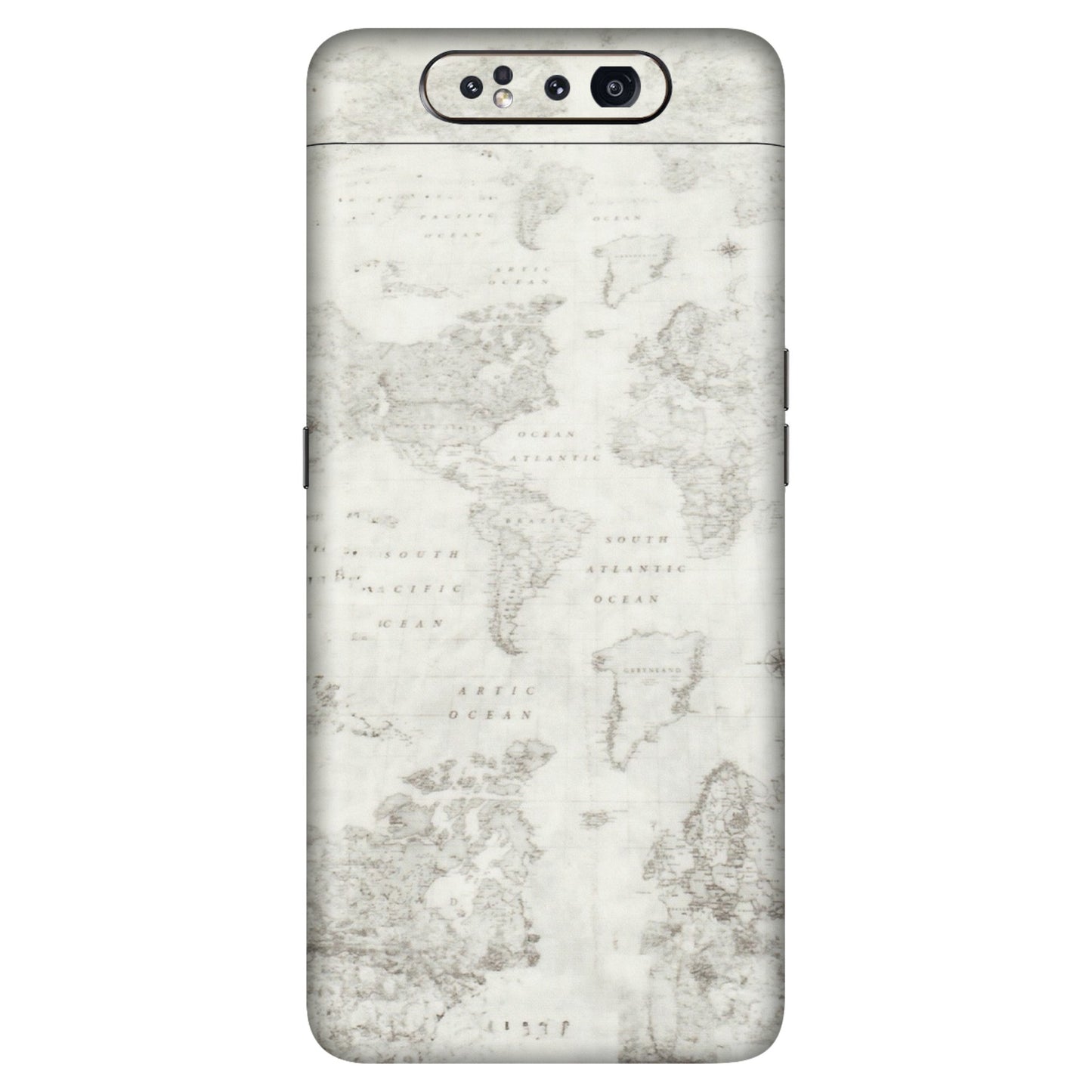 Samsung A/S Series Phone Skins (All Models) - World Travel Map - Transparent Finish (T-04) Samsung Galaxy A80