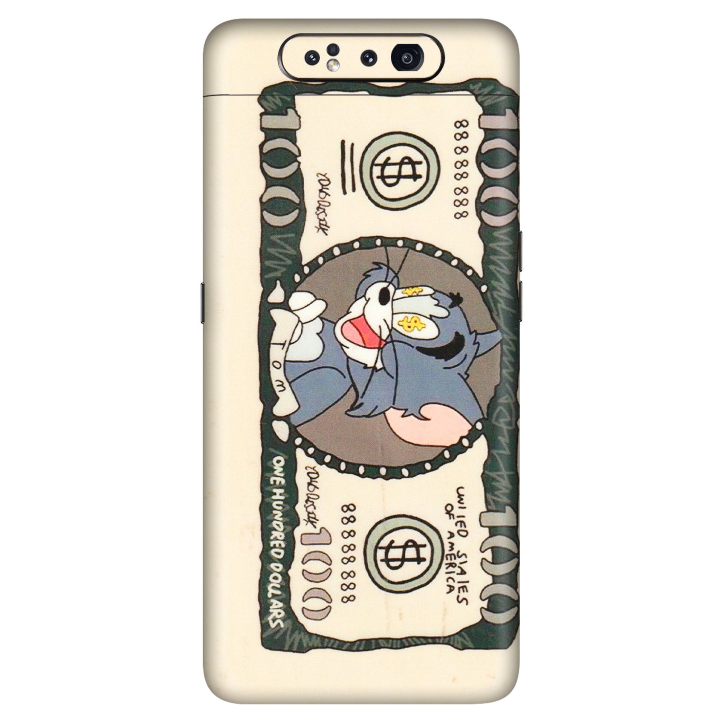 Samsung A/S Series Phone Skins (All Models) - One Hundred Dollar Tom - Transparent Finish (T-16) Samsung Galaxy A80