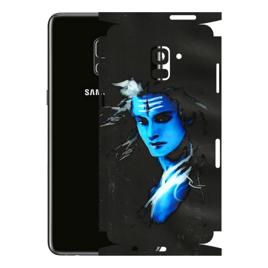 Samsung A/S Series Phone Skins (All Models) - Har Har Mahadev Blue/Black - 3D Embossed Finish (L-185) Samsung Galaxy A8 Plus