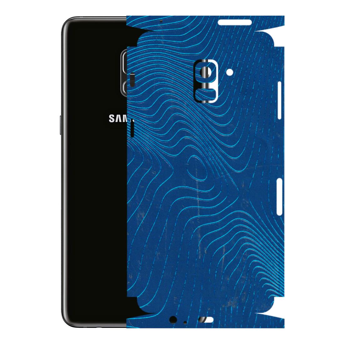 Samsung A/S Series Phone Skins (All Models) - Abstract Blue Line Map - 3D Embossed Finish (L-272) Samsung Galaxy A8 Plus