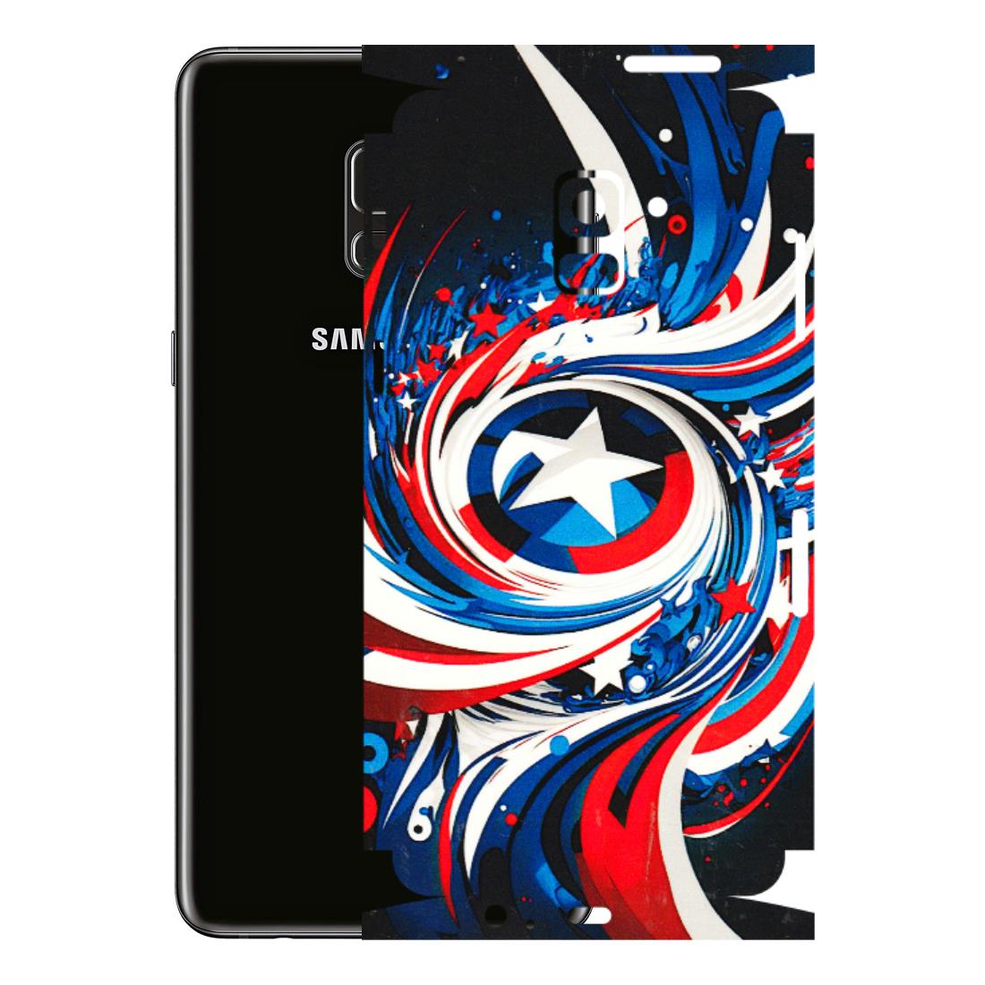 Samsung A/S Series Phone Skins (All Models) - Captain America Logo - 3D Embossed Finish (L-307) Samsung Galaxy A8 Plus