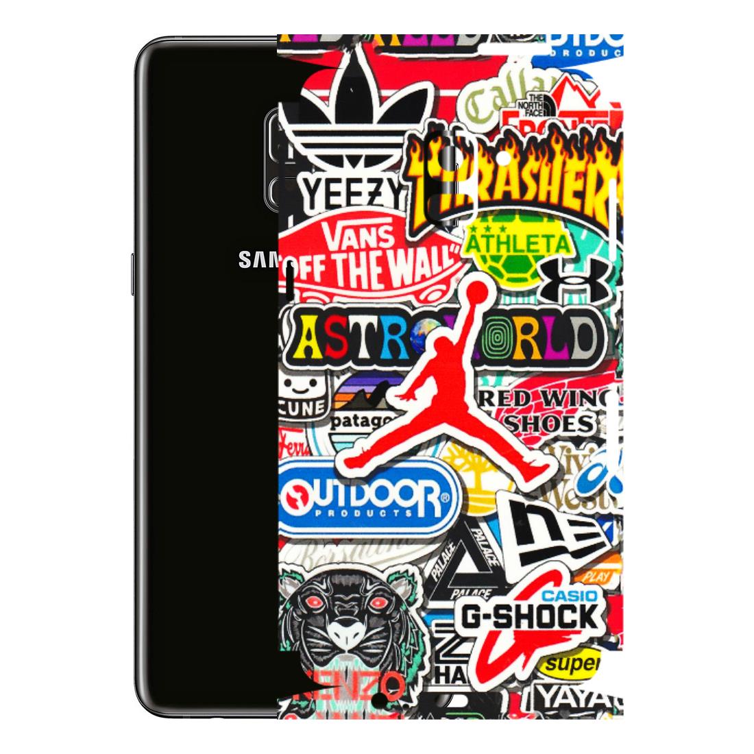 Samsung A/S Series Phone Skins (All Models) - Multi Brands Sticker Graffiti - 3D Embossed Finish (L-37) Samsung Galaxy A8 Plus