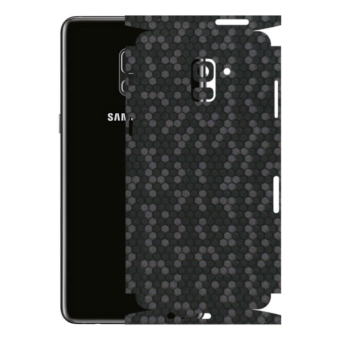 Samsung A/S Series Phone Skins (All Models) - Black Grey Honeycomb Sober - 3D Embossed Finish (L-85) Samsung Galaxy A8 Plus