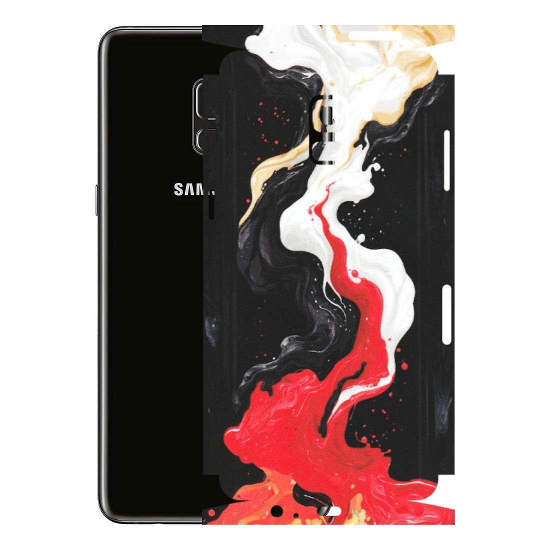 Samsung A/S Series Phone Skins (All Models) - Black Red White Paint Splash Fusion - Matte Finish (M-56) Samsung Galaxy A8 Plus