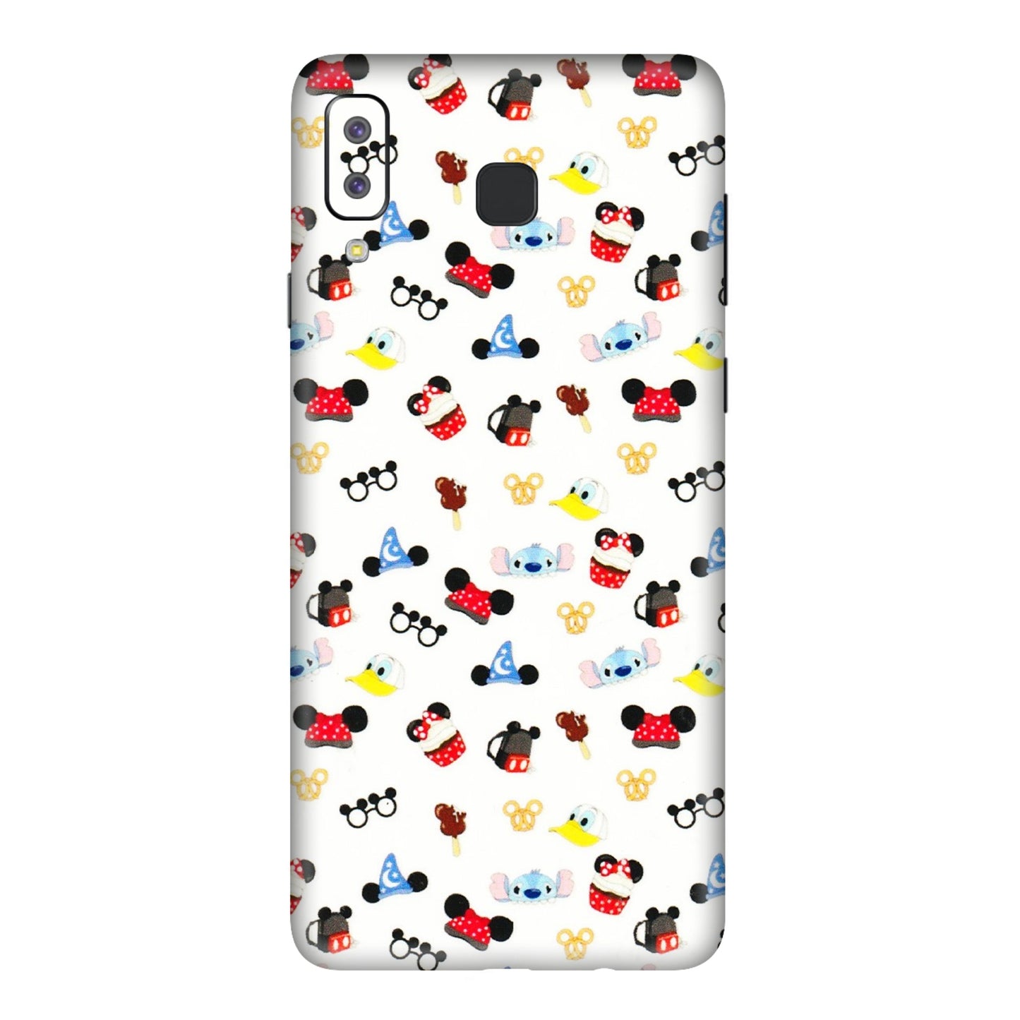 Samsung A/S Series Phone Skins (All Models) - Minnie Mouse & Donald Doodles s - 3D Embossed Finish (L-194) Samsung Galaxy A8 Star