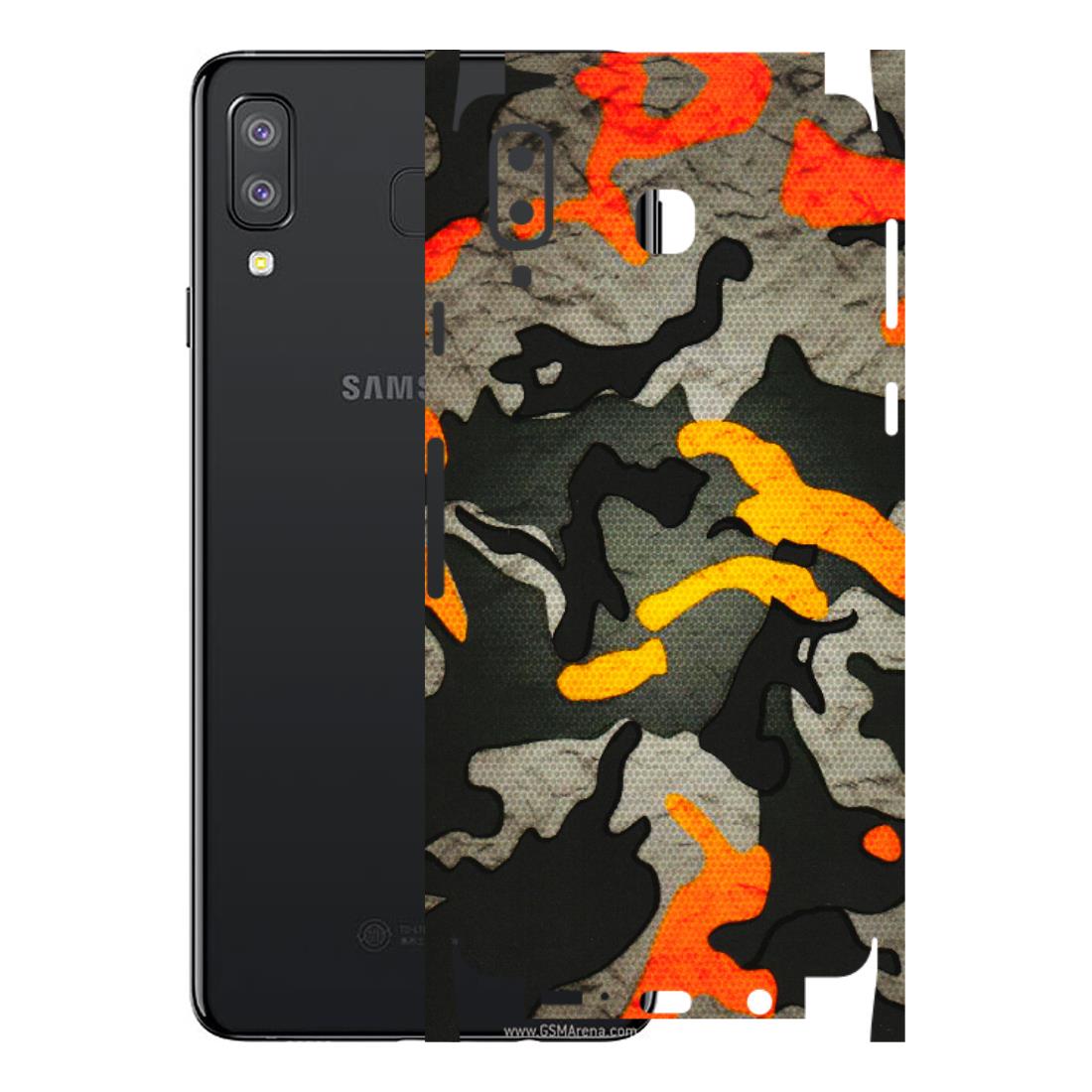 Samsung A/S Series Phone Skins (All Models) - Orange Camouflage - 3D Embossed Finish (L-204) Samsung Galaxy A8 Star