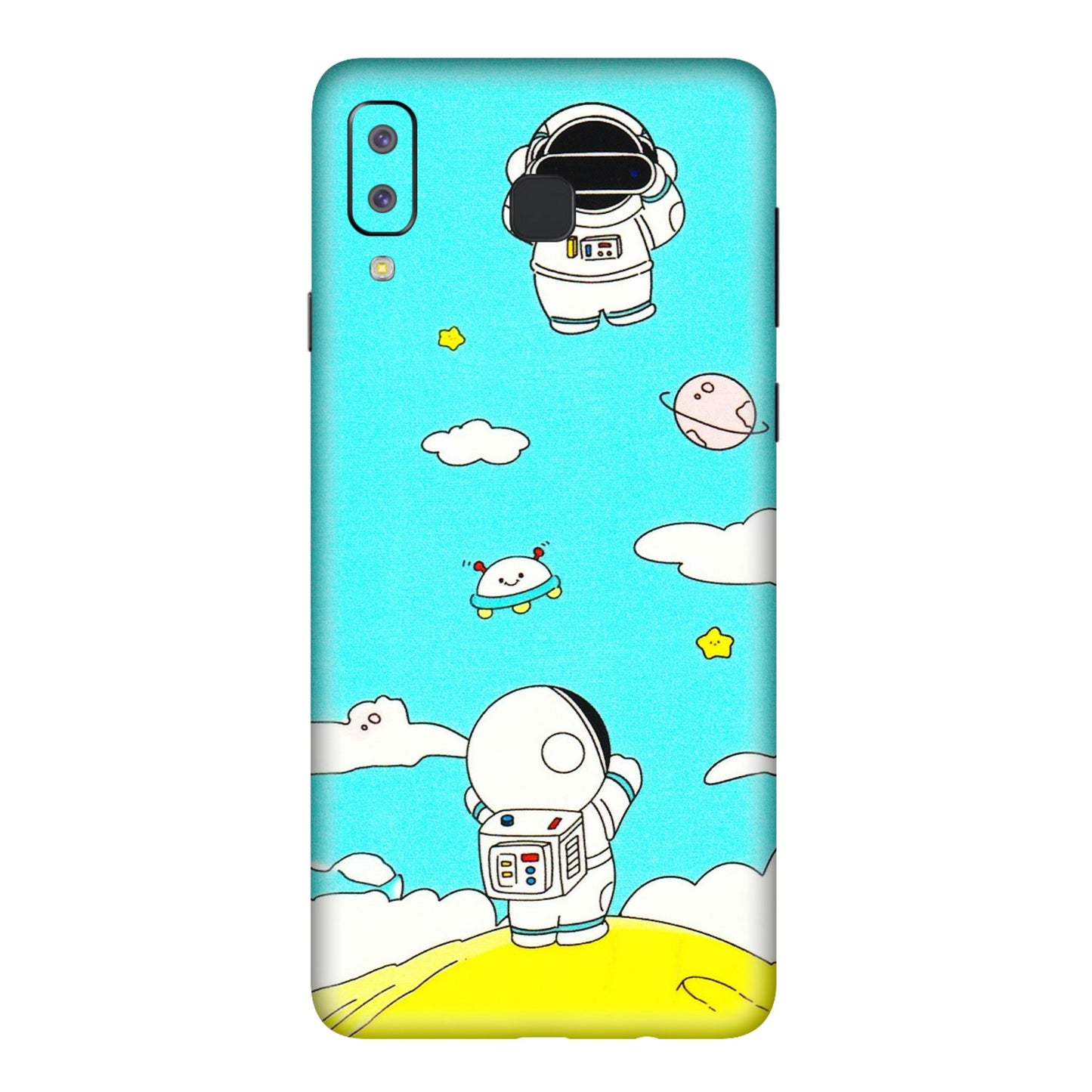 Samsung A/S Series Phone Skins (All Models) - Blue Skies Astro Float - 3D Embossed Finish (L-230) Samsung Galaxy A8 Star