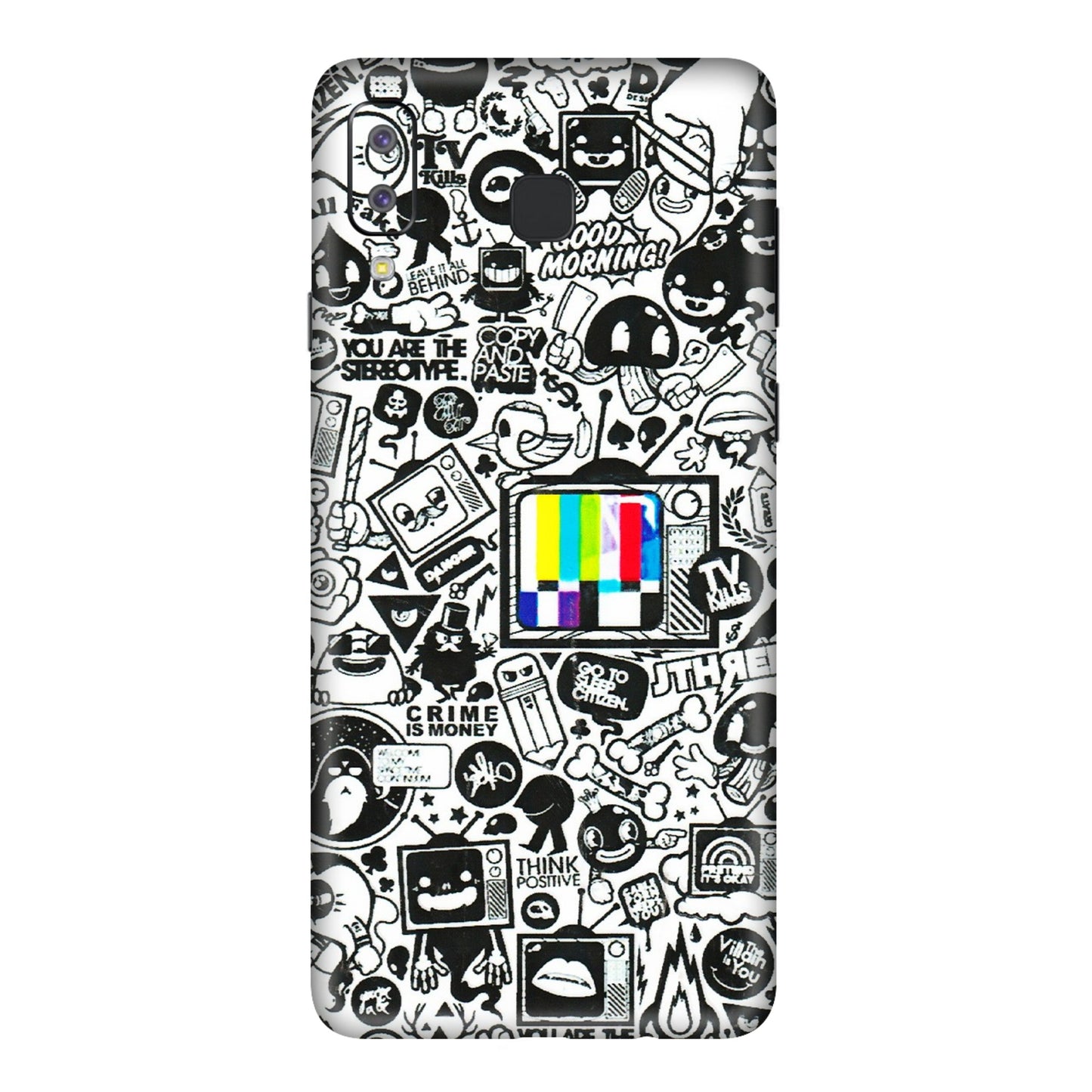 Samsung A/S Series Phone Skins (All Models) - Doodles Positive Art - 3D Embossed Finish (L-263) Samsung Galaxy A8 Star