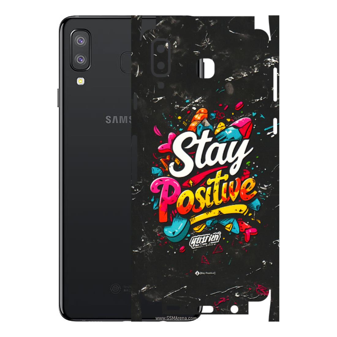 Samsung A/S Series Phone Skins (All Models) - Stay Positive Black - 3D Embossed Finish (L-31) Samsung Galaxy A8 Star