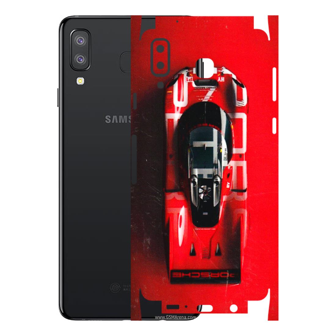 Samsung A/S Series Phone Skins (All Models) - Red Porsche Car Logo - 3D Embossed Finish (L-315) Samsung Galaxy A8 Star