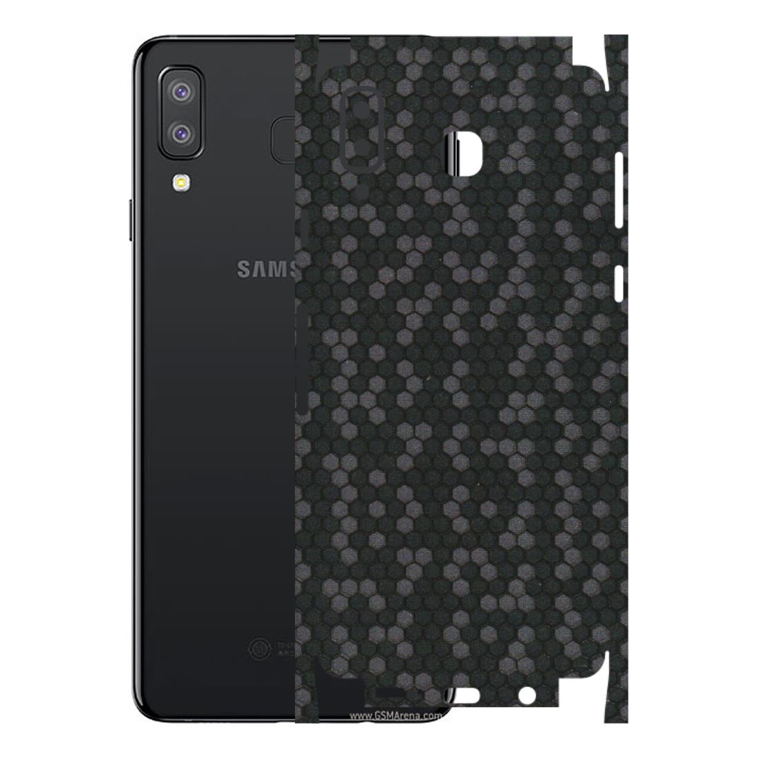 Samsung A/S Series Phone Skins (All Models) - Black Grey Honeycomb Sober - 3D Embossed Finish (L-85) Samsung Galaxy A8 Star